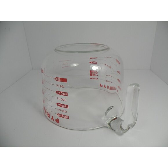 PYREX RARE Red Vintage All Capital Letters 2 Quart / 8 Cup Glass PYREX Large Gla - Picture 2 of 16